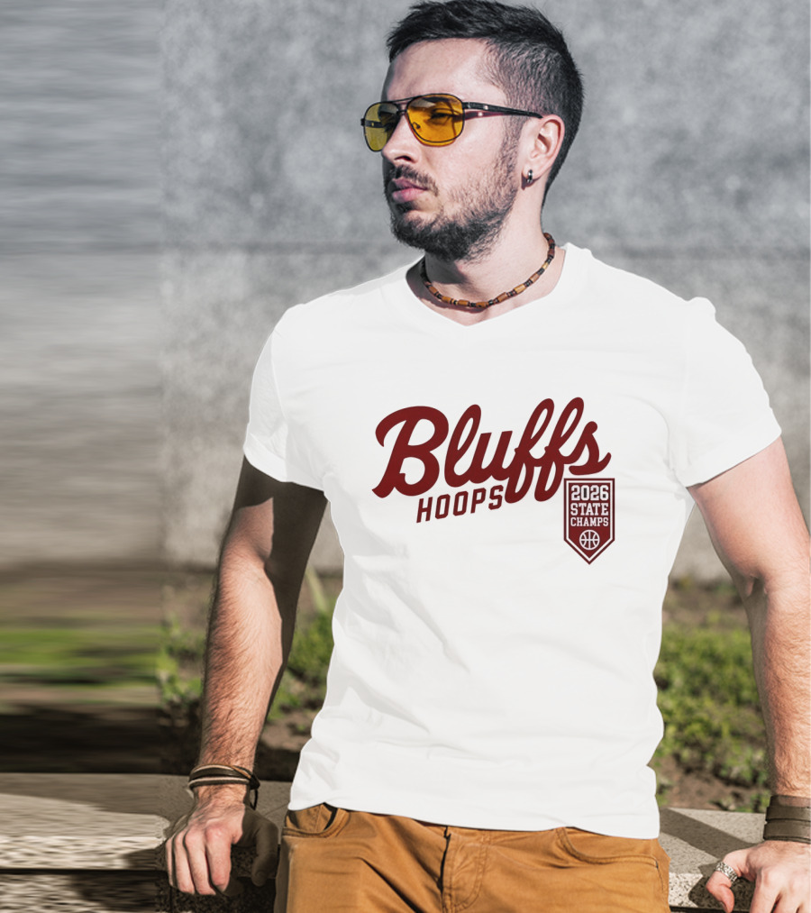 Bluffs Hoops 2026 State Champs Basketball Victory T-Shirt