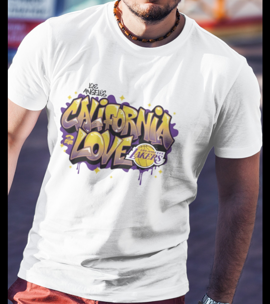 Los Angeles Lakers California Love NBA X Tupac Graffiti T-Shirt