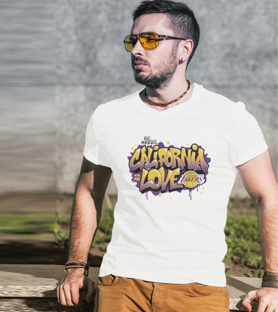 Los Angeles Lakers California Love NBA X Tupac Graffiti T-Shirt