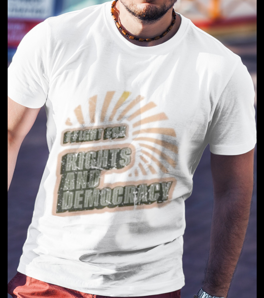 I Fight For Rights And Democracy Retro Sunrise T-Shirt