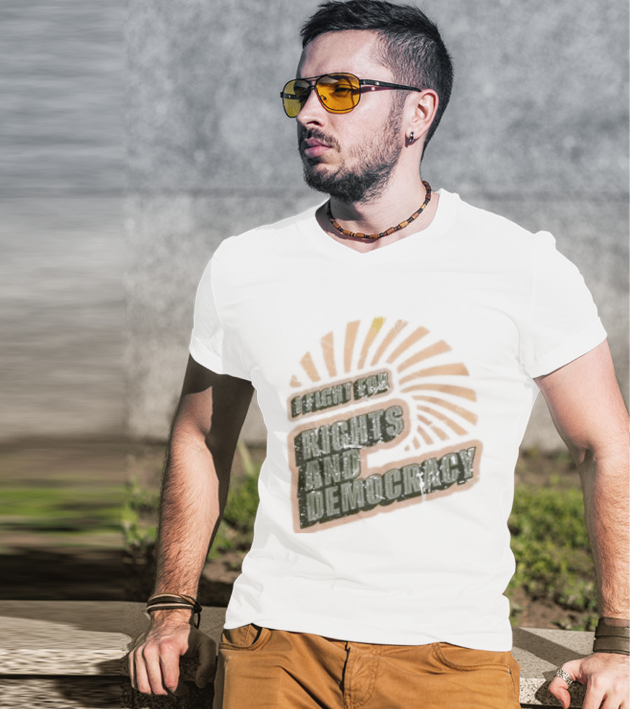 I Fight For Rights And Democracy Retro Sunrise T-Shirt
