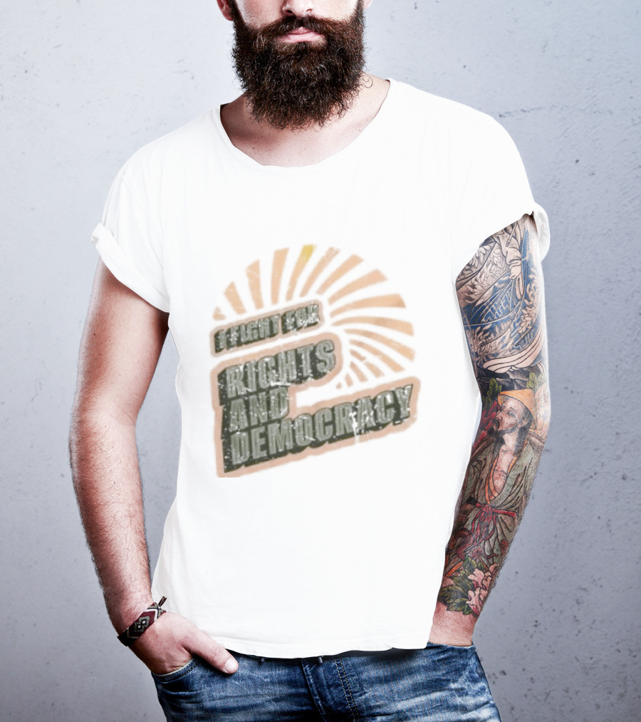 I Fight For Rights And Democracy Retro Sunrise T-Shirt
