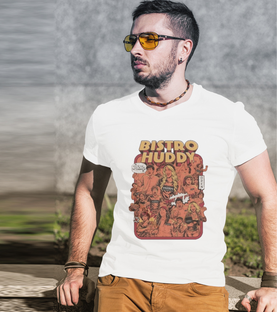 Bistro Huddy What Are You Talking About Open Comic Style Decor T-Shirt