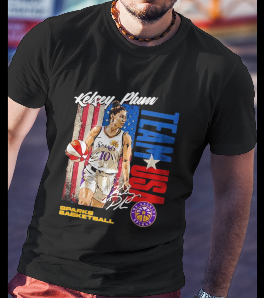 Kelsey Plum Team USA Los Angeles Sparks Basketball Spark T-Shirt