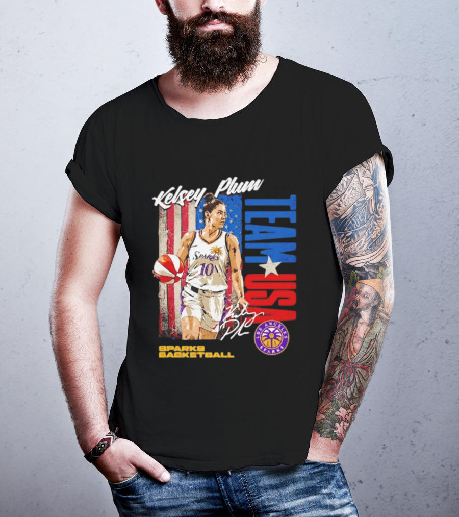 Kelsey Plum Team USA Los Angeles Sparks Basketball Spark T-Shirt