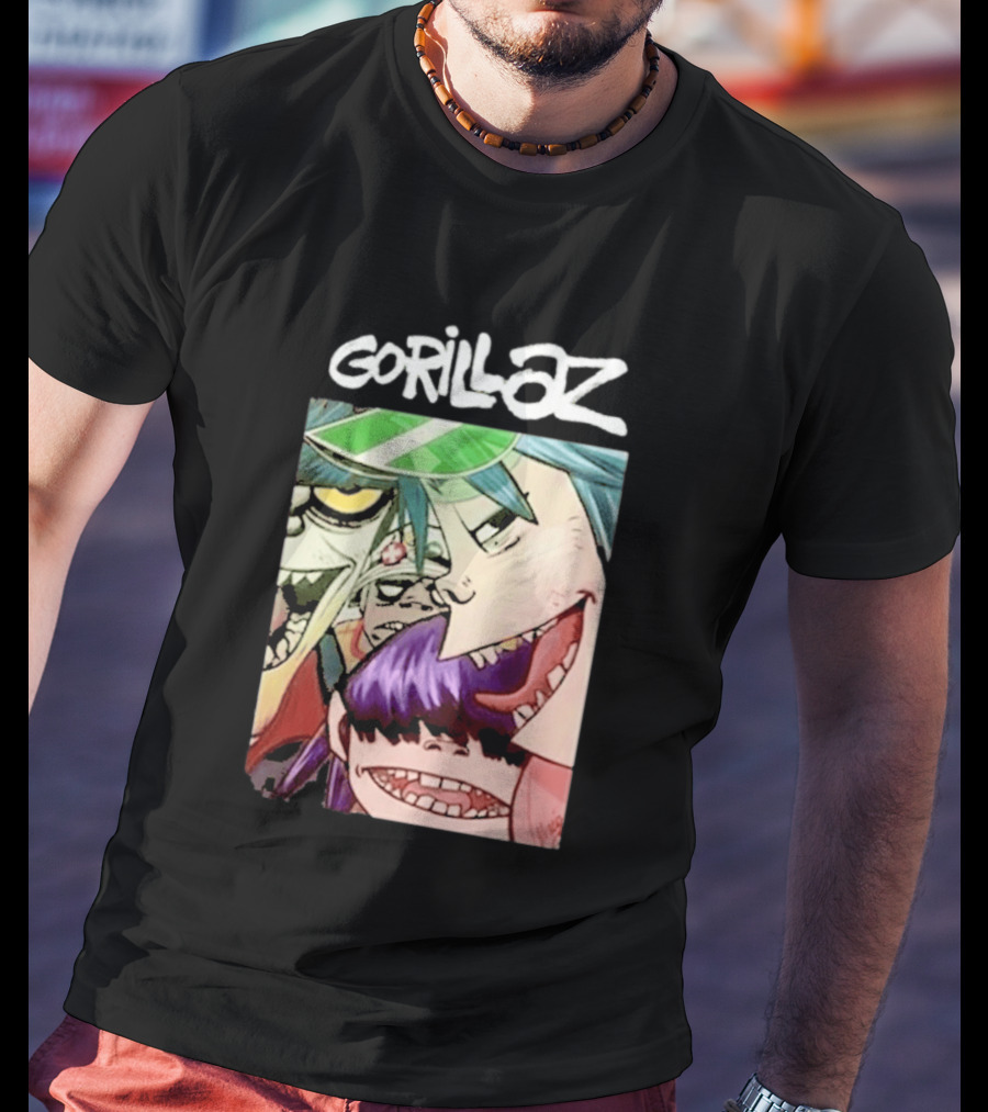 Gorillaz Cartoon Band Characters Art Comic T-Shirt