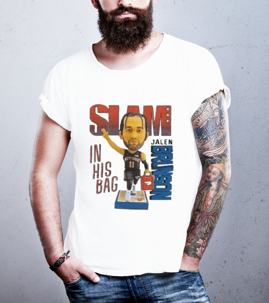 Slam Jalen Brunson In His Bag Basketball Figure 2026 T-Shirt