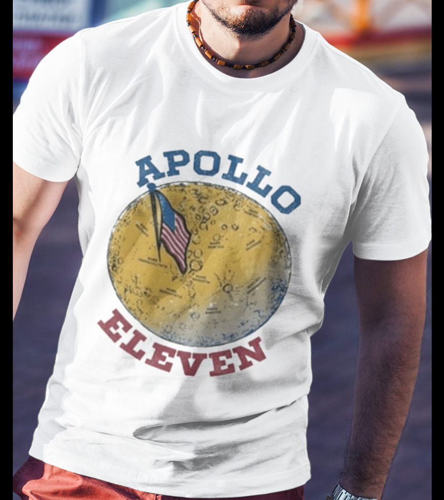 Apollo Eleven Moon Landing Map Flag Styles T-Shirt