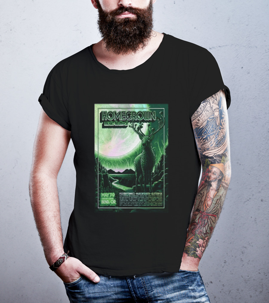 Homegrown Music Festival Bend OR May 7 9 2026 Century Center Polyrhythmics Marchfourth Glitterfox T-Shirt