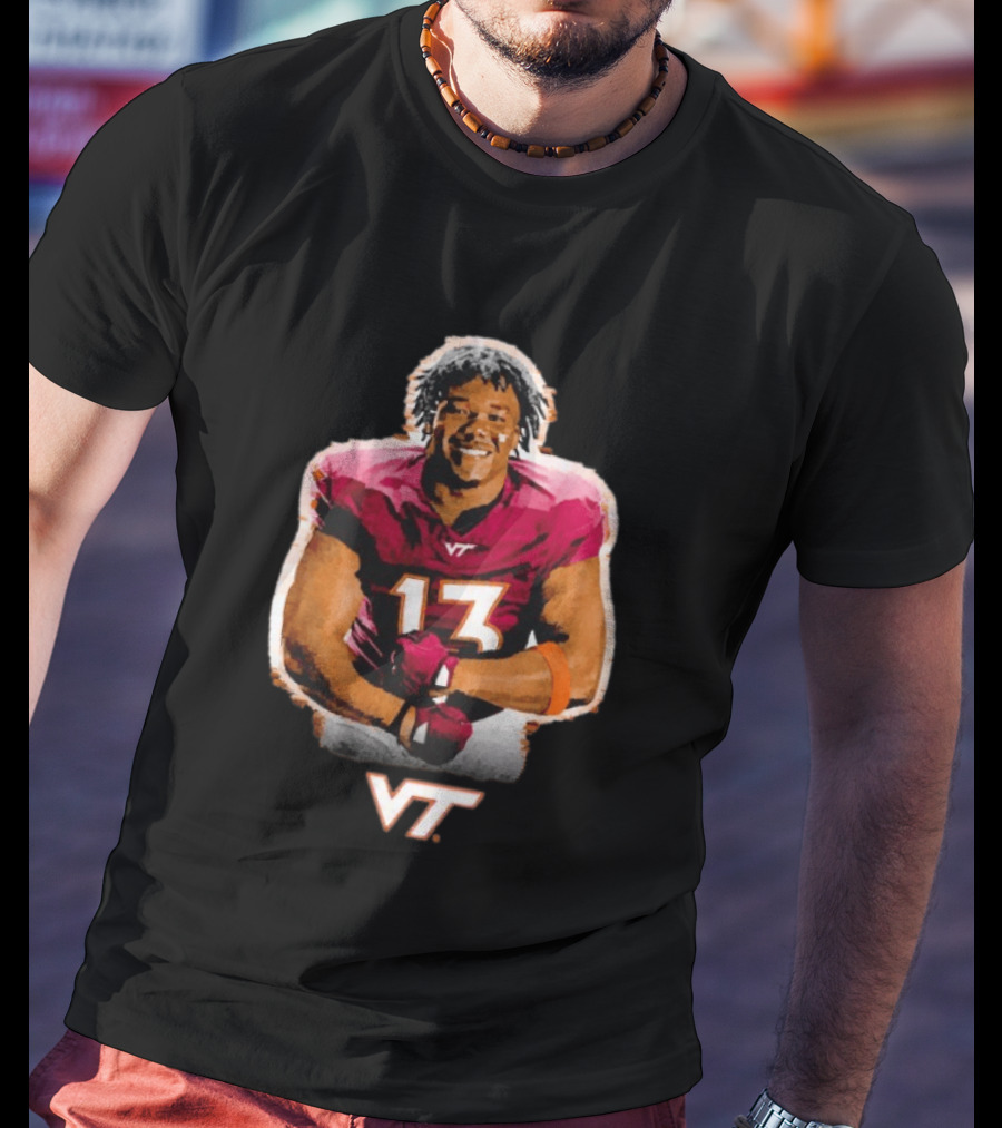 Kemari Copeland Virginia Tech Hokies VT Number 13 T-Shirt
