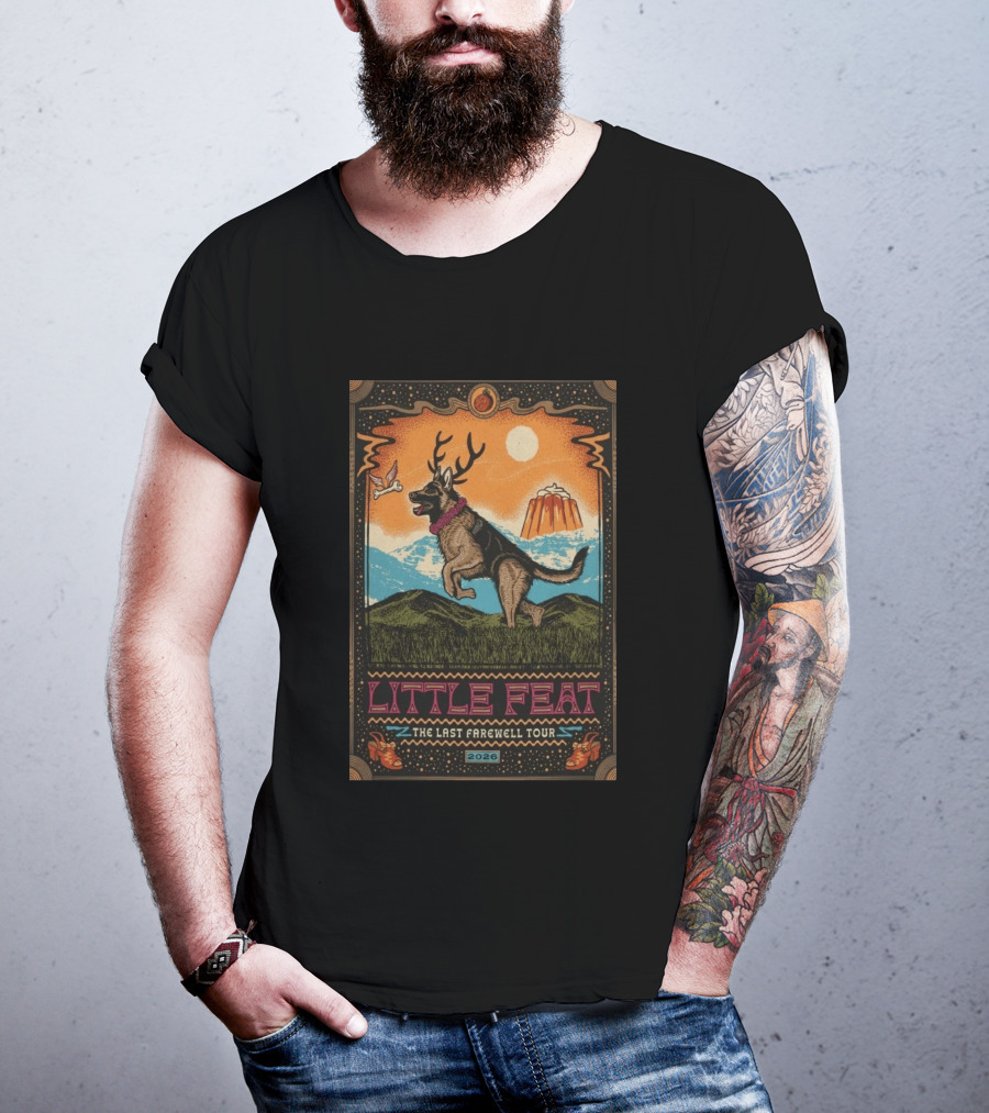 Little Feat The Last Farewell Tour 2026 Wolf Desert Scene T-Shirt