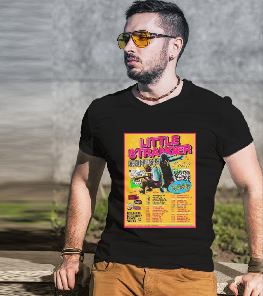 Little Stranger Broken Hearted Boys Tour 2026 North America Tropidelic Tour With Special Guests Wax JARV Danifilms Dates Locations T-Shirt