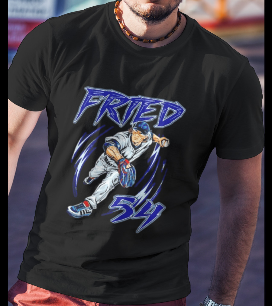 Fried 54 Blue Baseball Player Euphoria T-Shirt