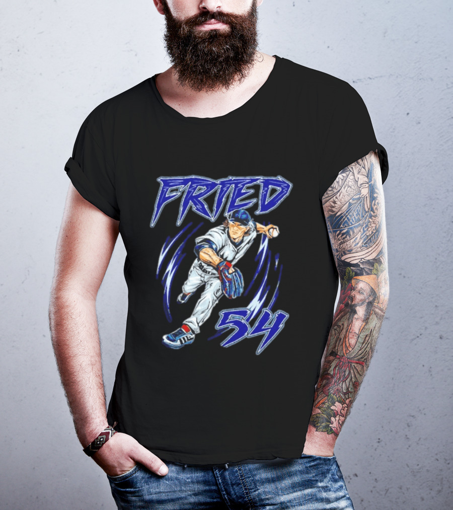 Fried 54 Blue Baseball Player Euphoria T-Shirt