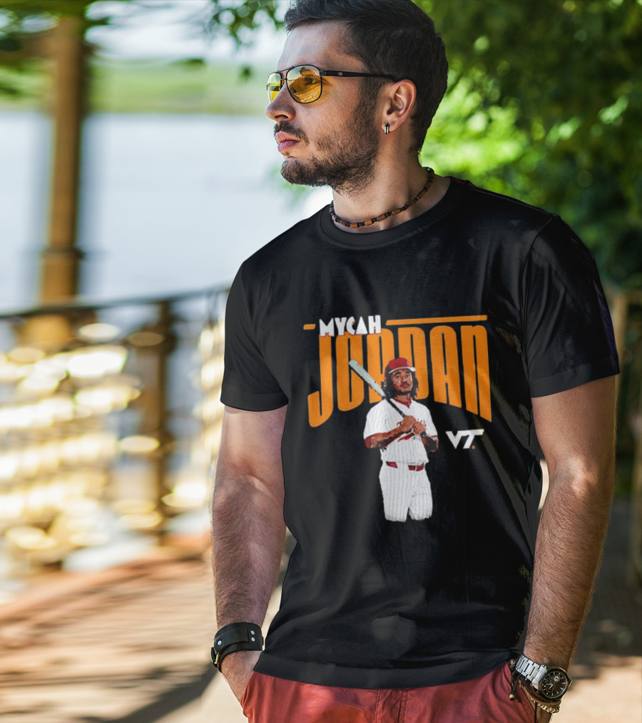 Mycah Jordan VT Baseball Virginia Tech Hokies Player T-Shirt