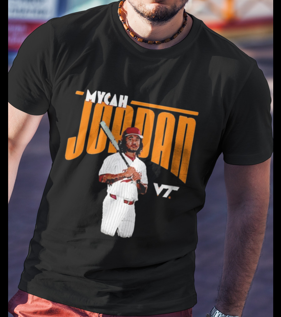 Mycah Jordan VT Baseball Virginia Tech Hokies Player T-Shirt