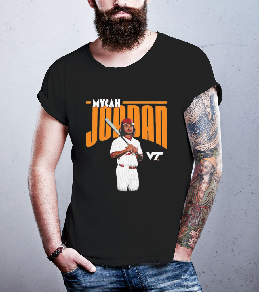 Mycah Jordan VT Baseball Virginia Tech Hokies Player T-Shirt