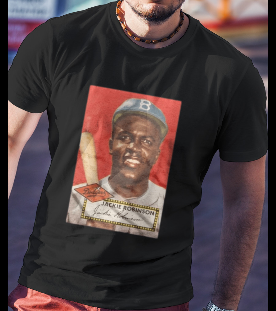Jackie Robinson 1952 Topps Baseball Dodgers T-Shirt