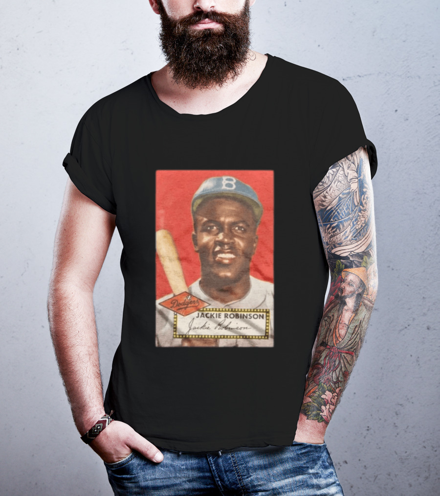 Jackie Robinson 1952 Topps Baseball Dodgers T-Shirt