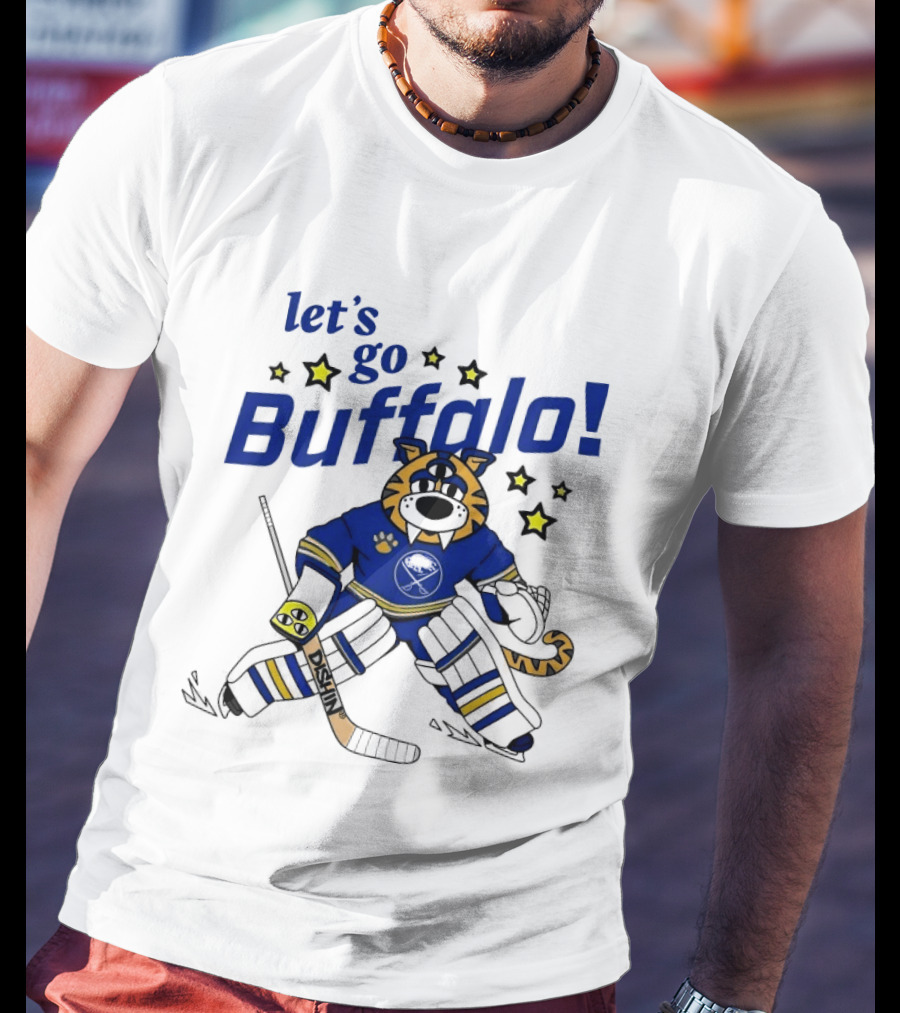 Let's Go Buffalo Sabres Just Dishin' Sabretooth Goalie T-Shirt