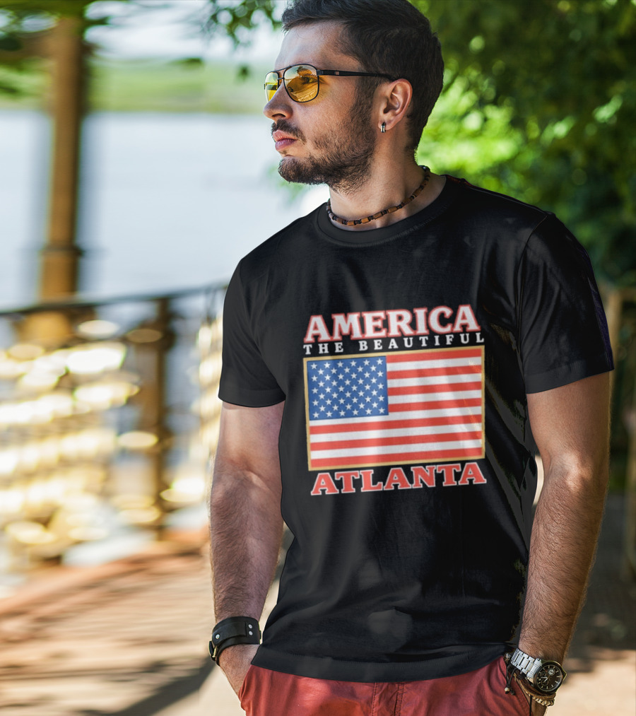 America The Beautiful Atlanta American Flag T-Shirt
