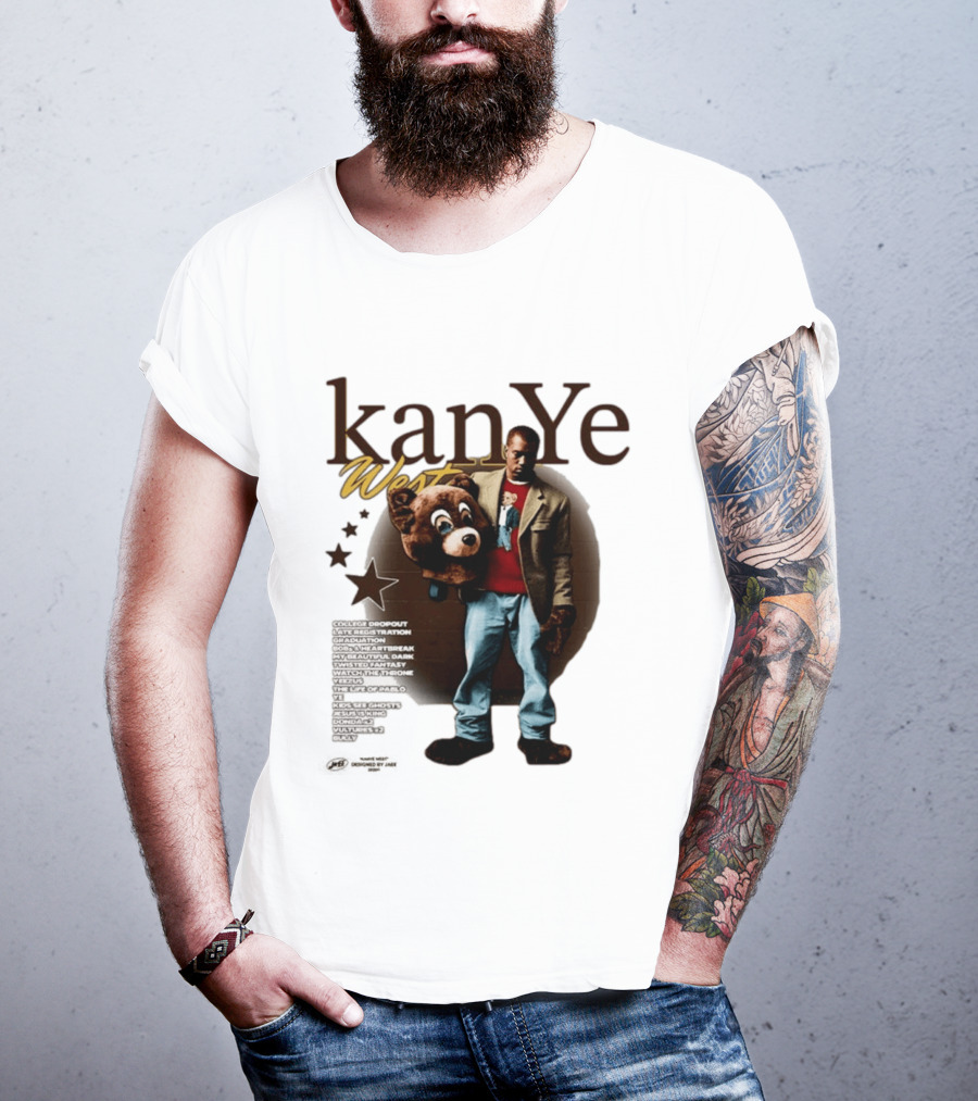 Kanye West Ye College Dropout Late Registration Graduation Albums Bear T-Shirt