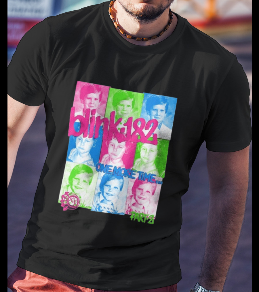 Blink 182 One More Time Tour Part 2 Retro Childhood Photo Collage T-Shirt