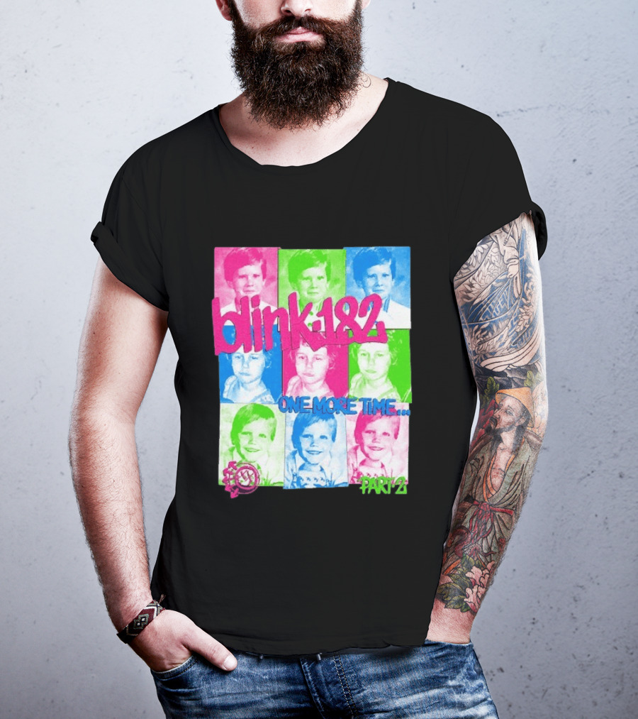 Blink 182 One More Time Tour Part 2 Retro Childhood Photo Collage T-Shirt