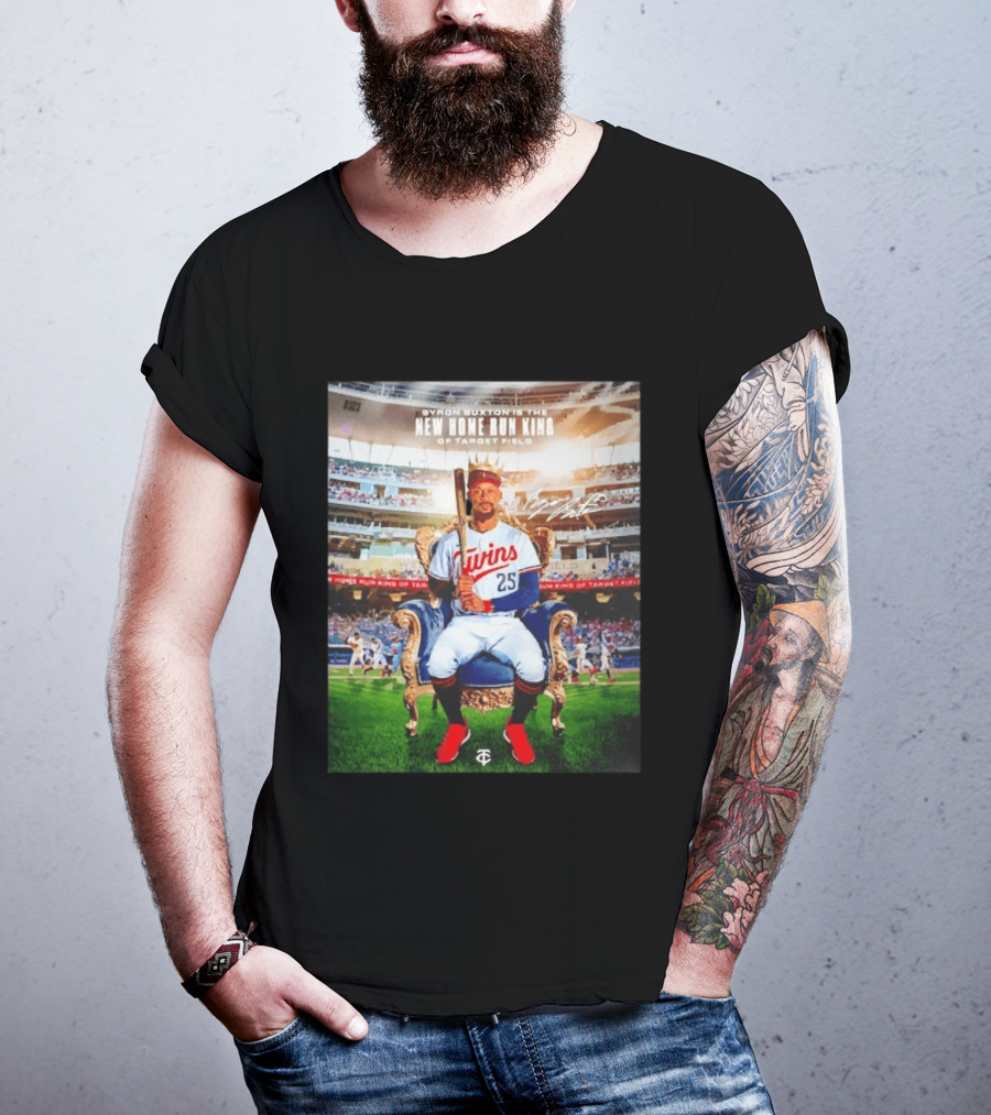 Byron Buxton New Home Run King Target Field Minnesota Twins 25 Throne Crown T-Shirt