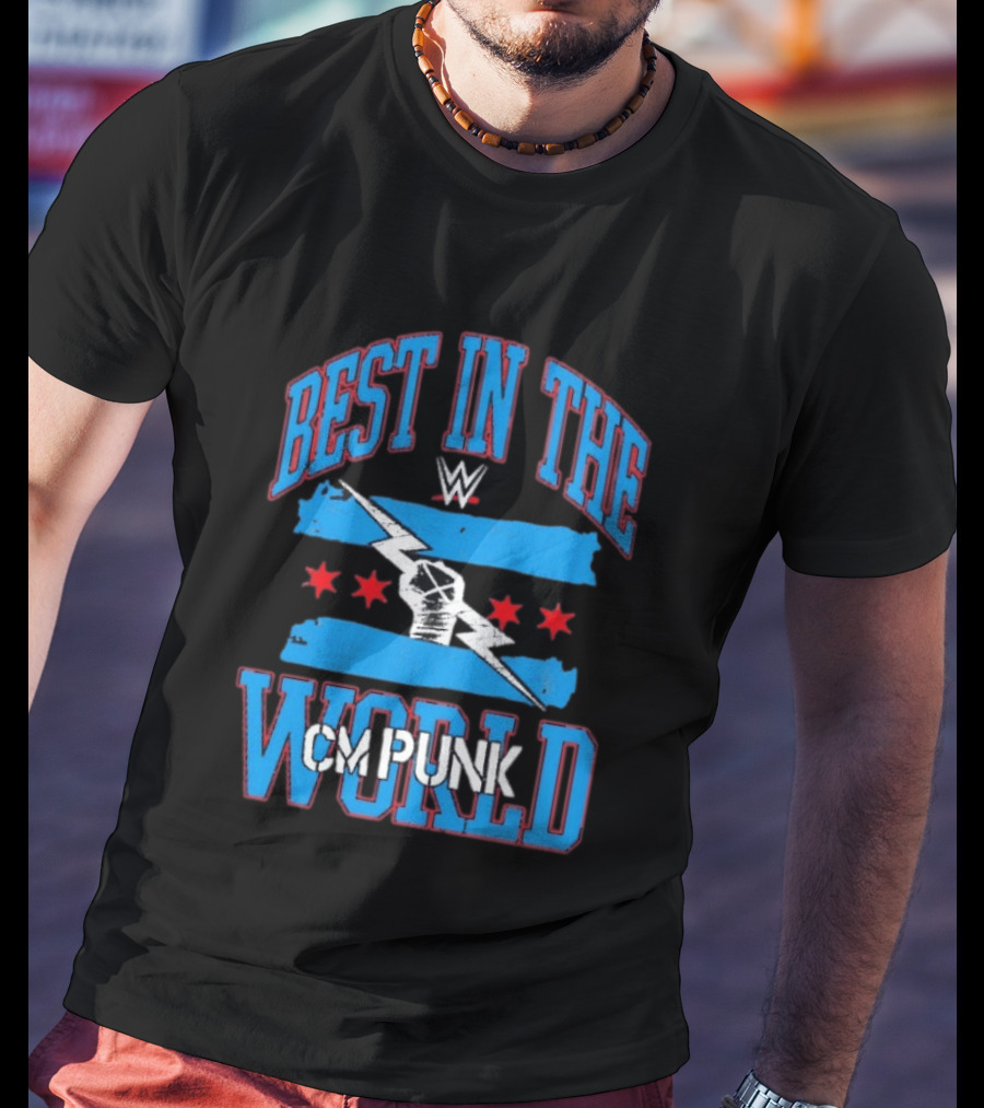 Best In The World CM Punk WWE Flag Lightning Fist T-Shirt