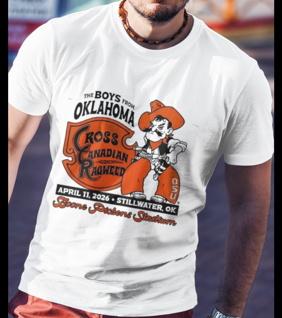 Oklahoma State Cowboys Cross Canadian Ragweed Tour 2026 Stillwater Boone Pickens Stadium T-Shirt