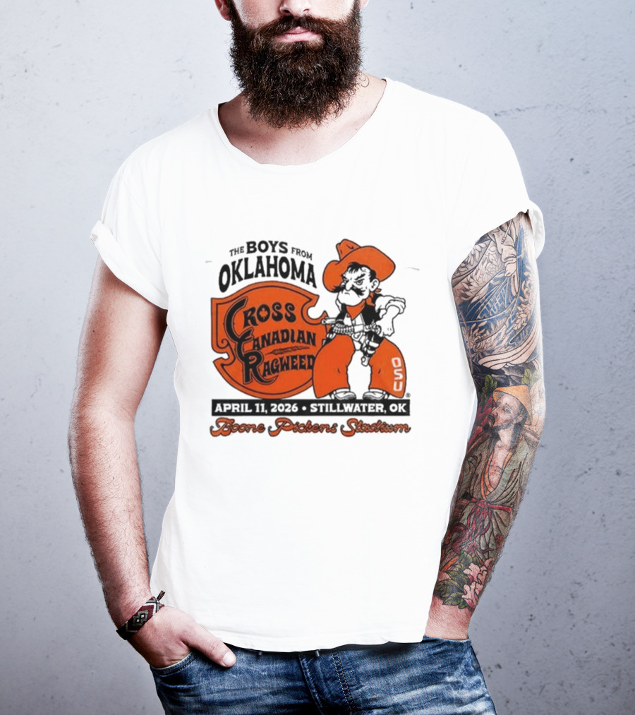 Oklahoma State Cowboys Cross Canadian Ragweed Tour 2026 Stillwater Boone Pickens Stadium T-Shirt