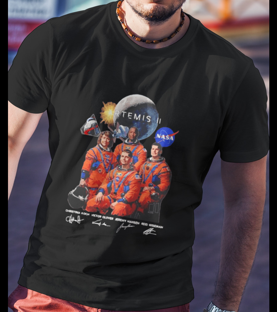 NASA Artemis II Christina Victor Jeremy Reid Astronaut Crew Moon Mission T-Shirt