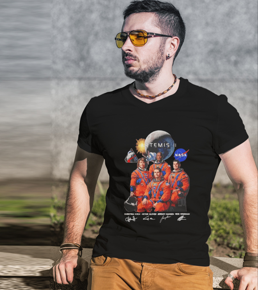 NASA Artemis II Christina Victor Jeremy Reid Astronaut Crew Moon Mission T-Shirt