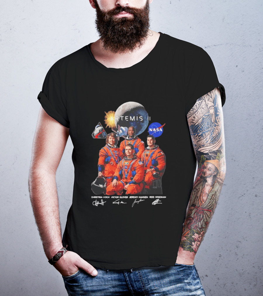 NASA Artemis II Christina Victor Jeremy Reid Astronaut Crew Moon Mission T-Shirt