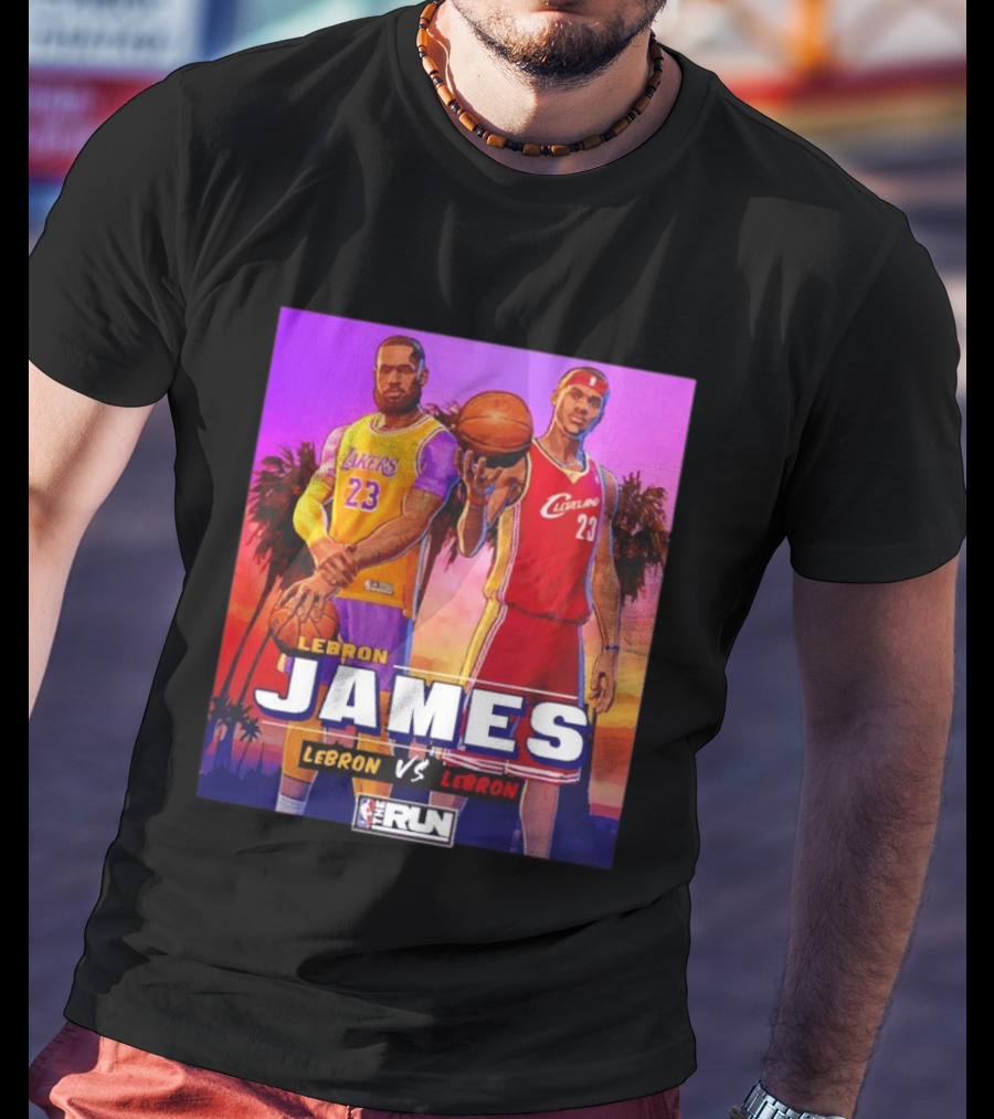 LeBron James Lakers Vs Cleveland The Run NBA Matchup T-Shirt