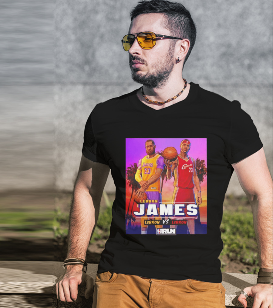 LeBron James Lakers Vs Cleveland The Run NBA Matchup T-Shirt
