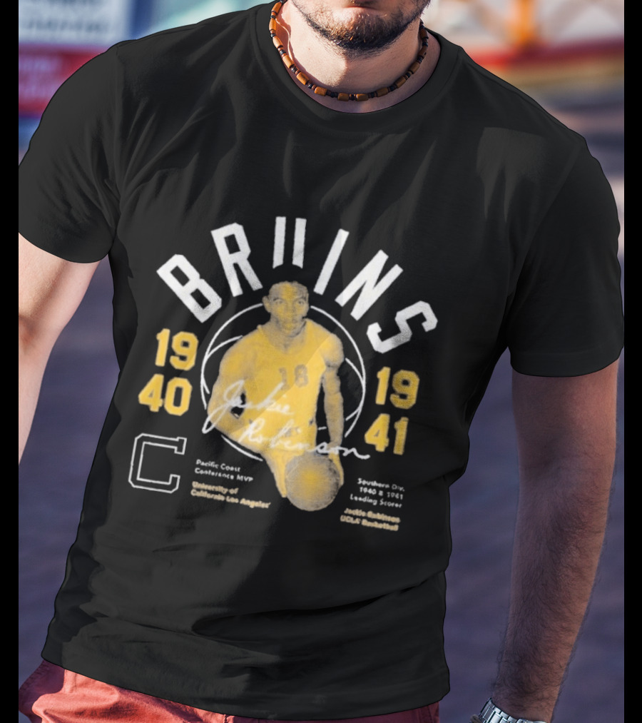 UCLA Bruins Jackie Robinson 1940 1941 Pacific Coast Conference Basketball Leading Scorer T-Shirt