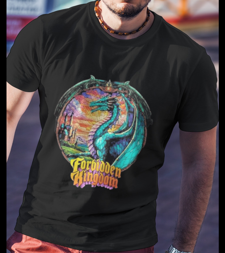 Forbidden Kingdom 2026 Divine Dragon Stained Glass Castle Fantasy T-Shirt