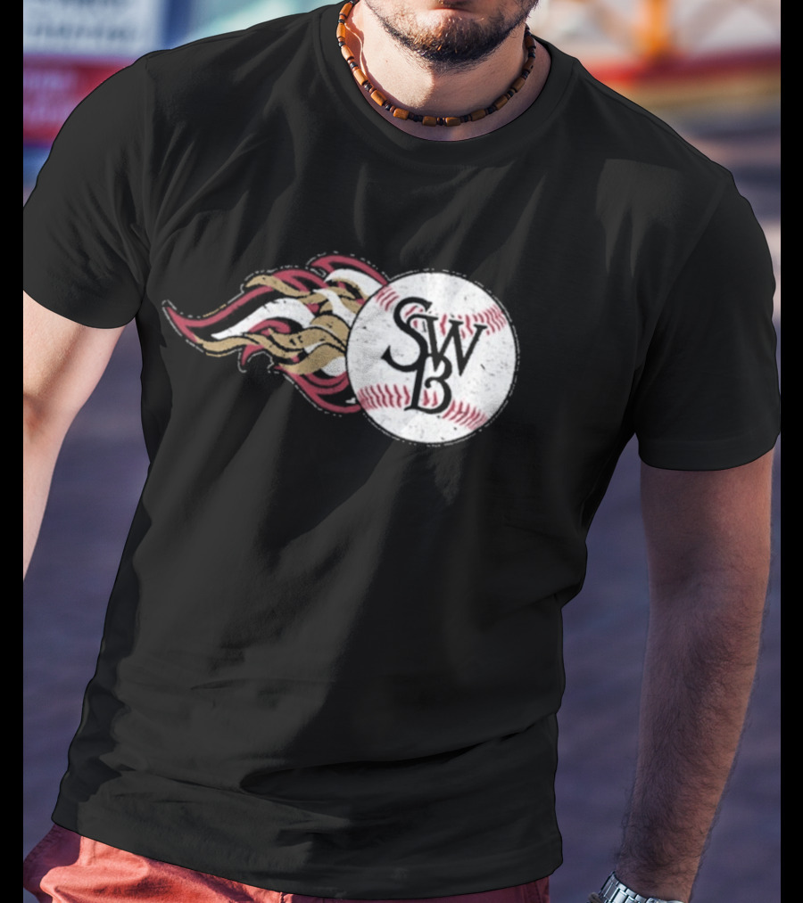 Scranton Wilkes Barre RailRiders SWB Baseball Fireball T-Shirt