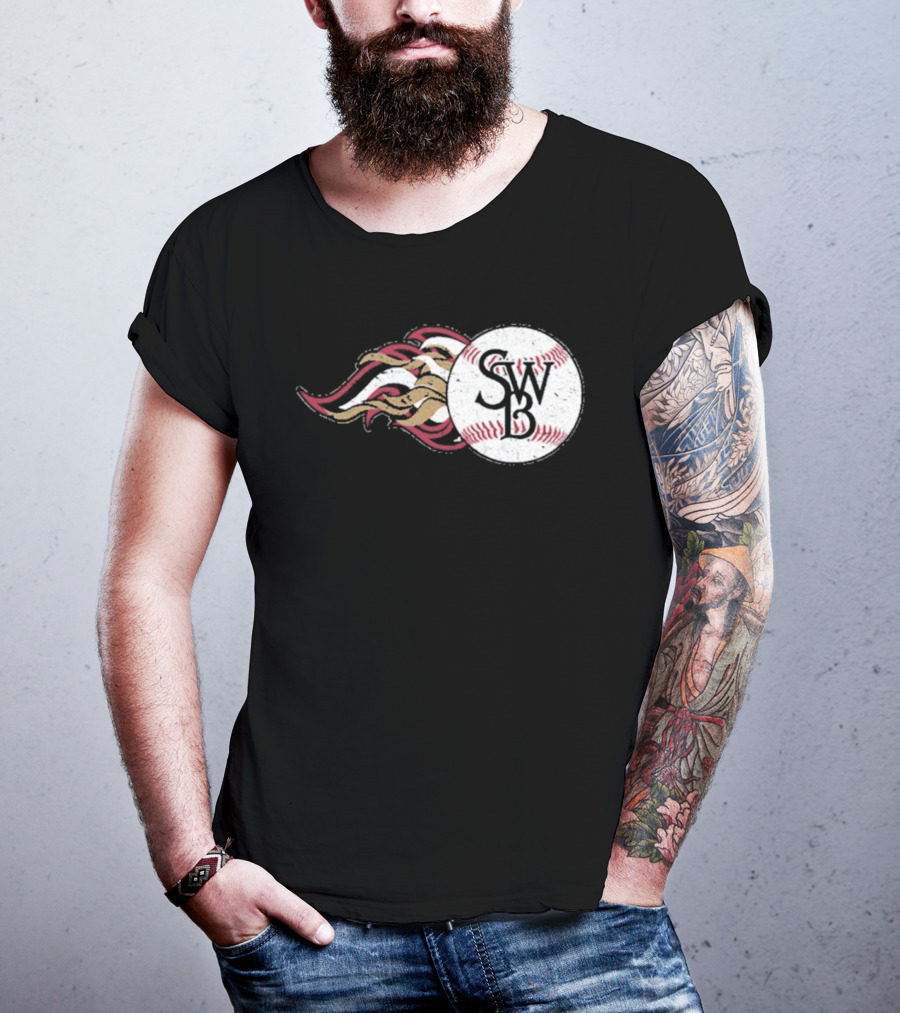 Scranton Wilkes Barre RailRiders SWB Baseball Fireball T-Shirt