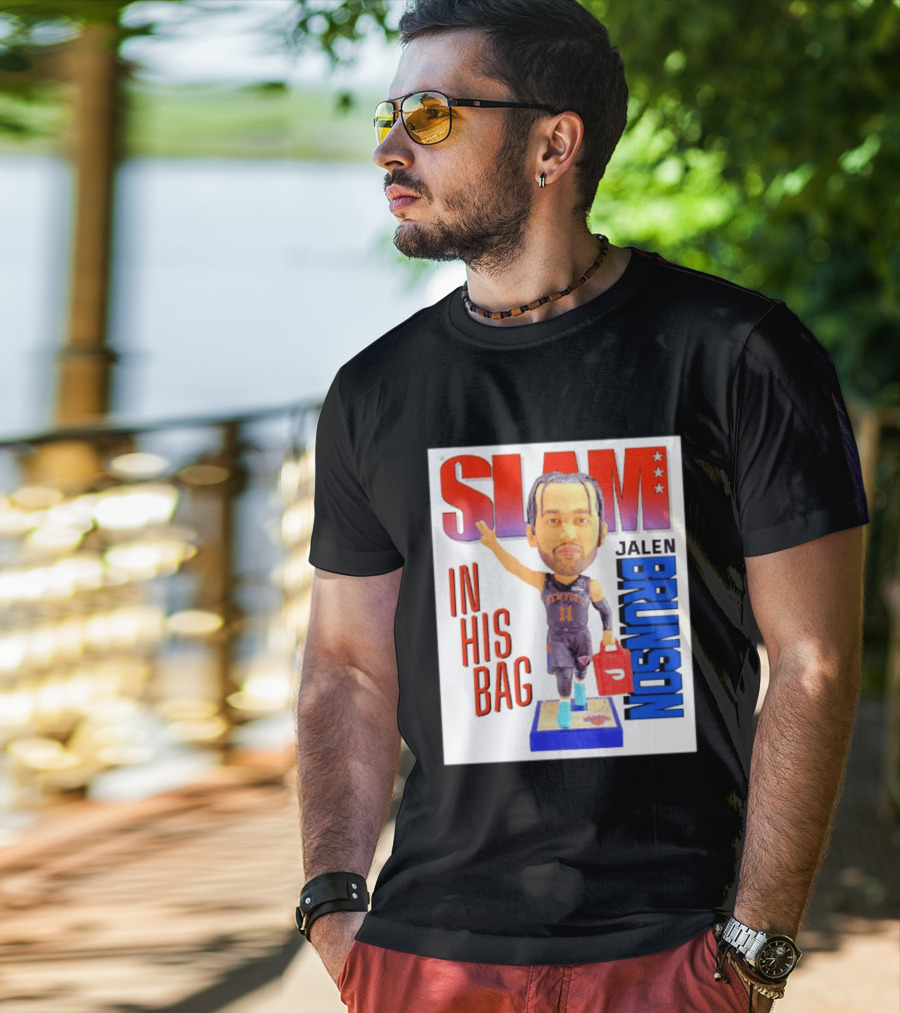 Slam Jalen Brunson New York Knicks In His Bag Big Bobblehead T-Shirt