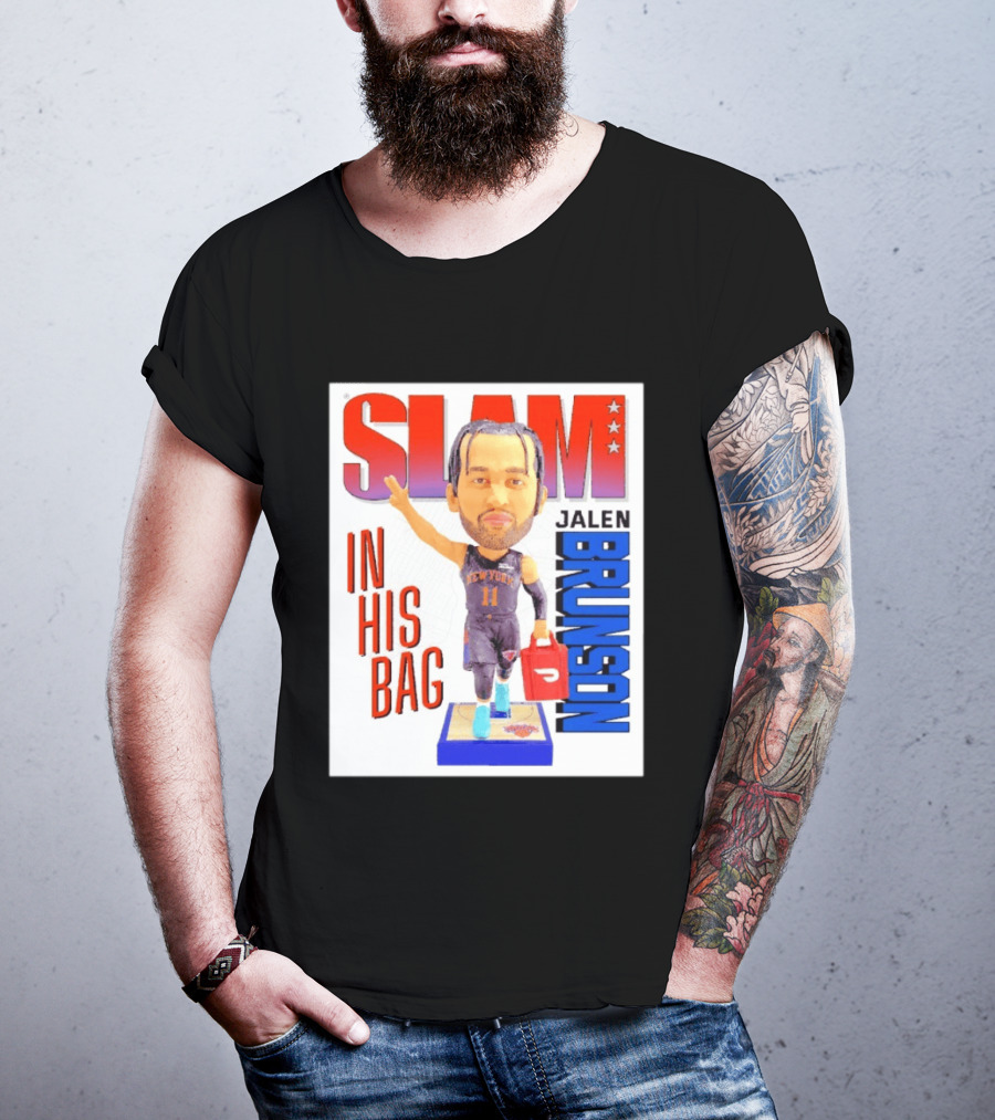 Slam Jalen Brunson New York Knicks In His Bag Big Bobblehead T-Shirt