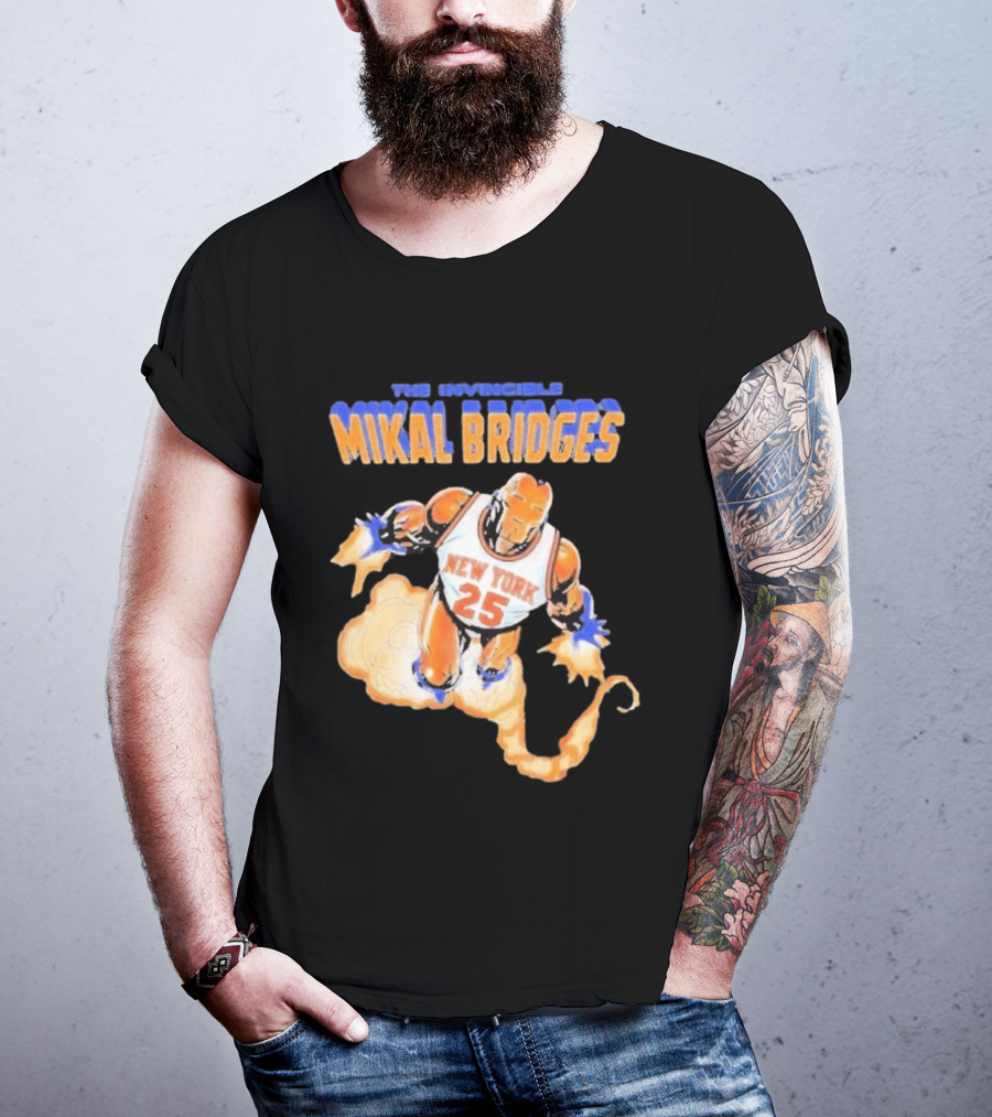New York Knicks Mikal Bridges Iron Man 25 The Invincible T-Shirt