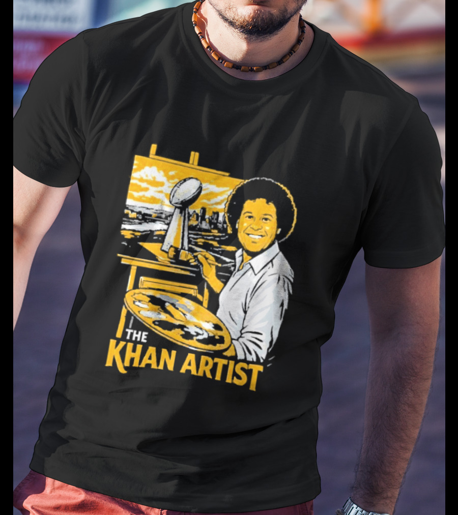 The Khan Artist Pittsburgh Draft Football Trophy Painter T-Shirt