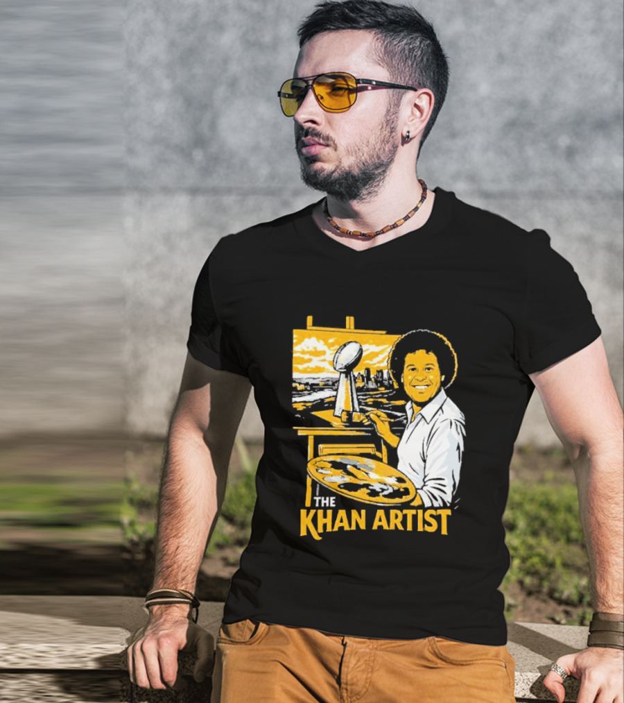 The Khan Artist Pittsburgh Draft Football Trophy Painter T-Shirt