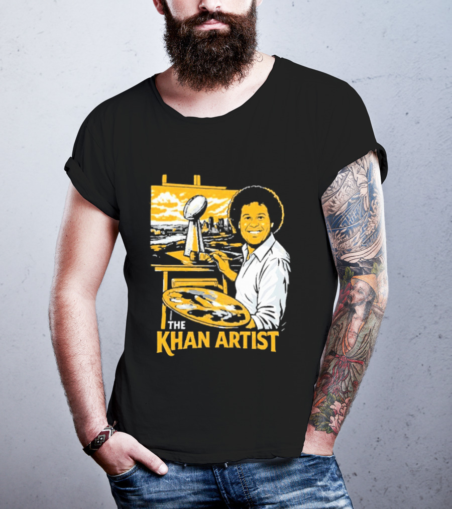 The Khan Artist Pittsburgh Draft Football Trophy Painter T-Shirt