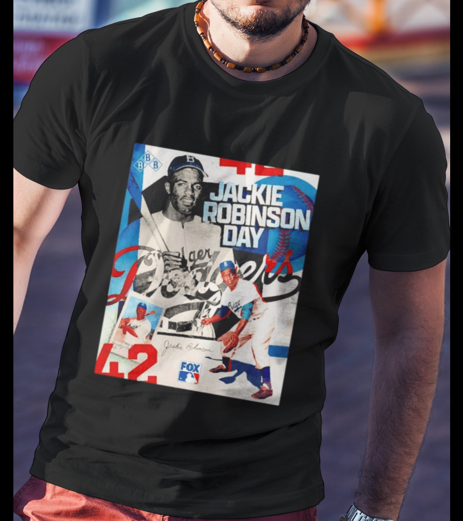 Jackie Robinson Day Brooklyn Dodgers MLB Fox 42 T-Shirt