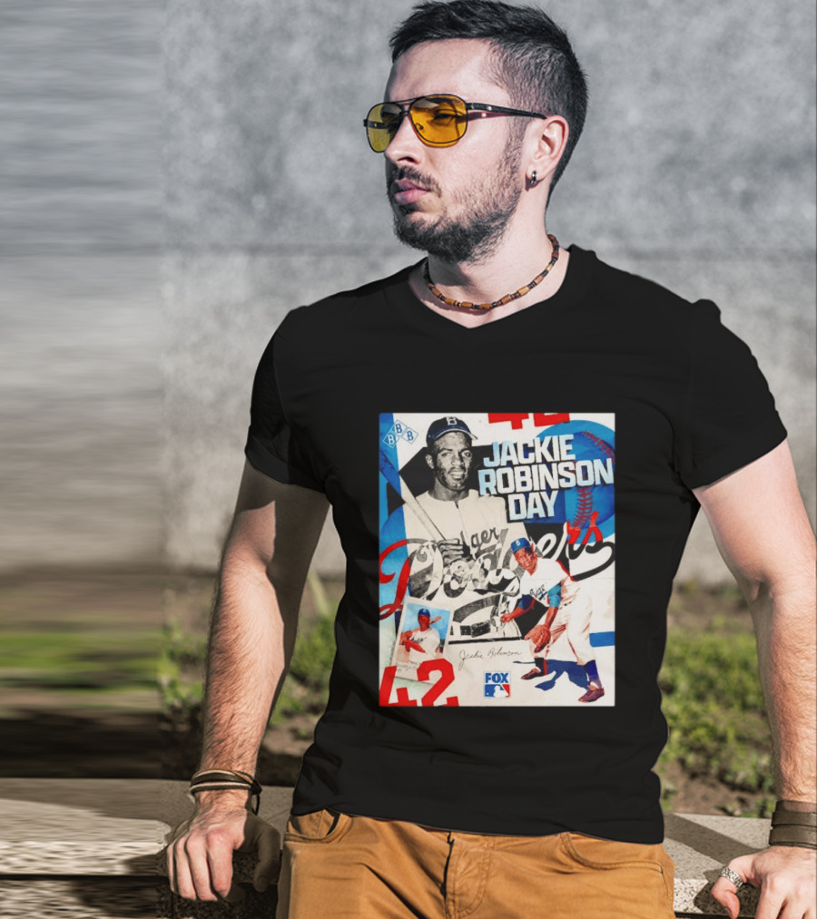 Jackie Robinson Day Brooklyn Dodgers MLB Fox 42 T-Shirt
