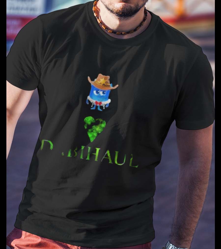 Love Dabihaul Cowboy Hat Blue Heart T-Shirt